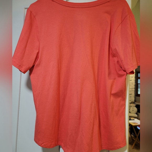 Terra & Sky Salmon V-Neck Tee 0X 14W - Picture 6 of 11